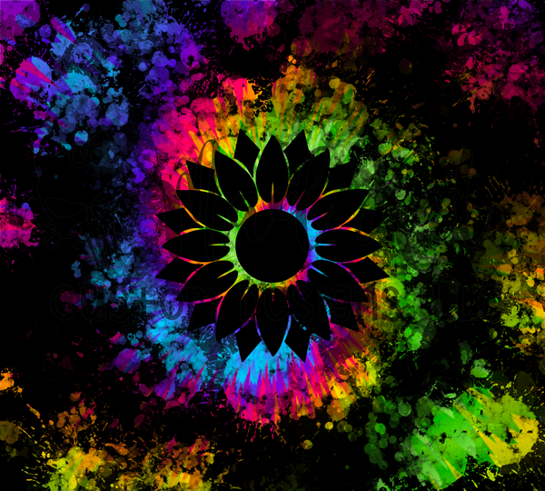 Sunflower TieDye Tumbler Print